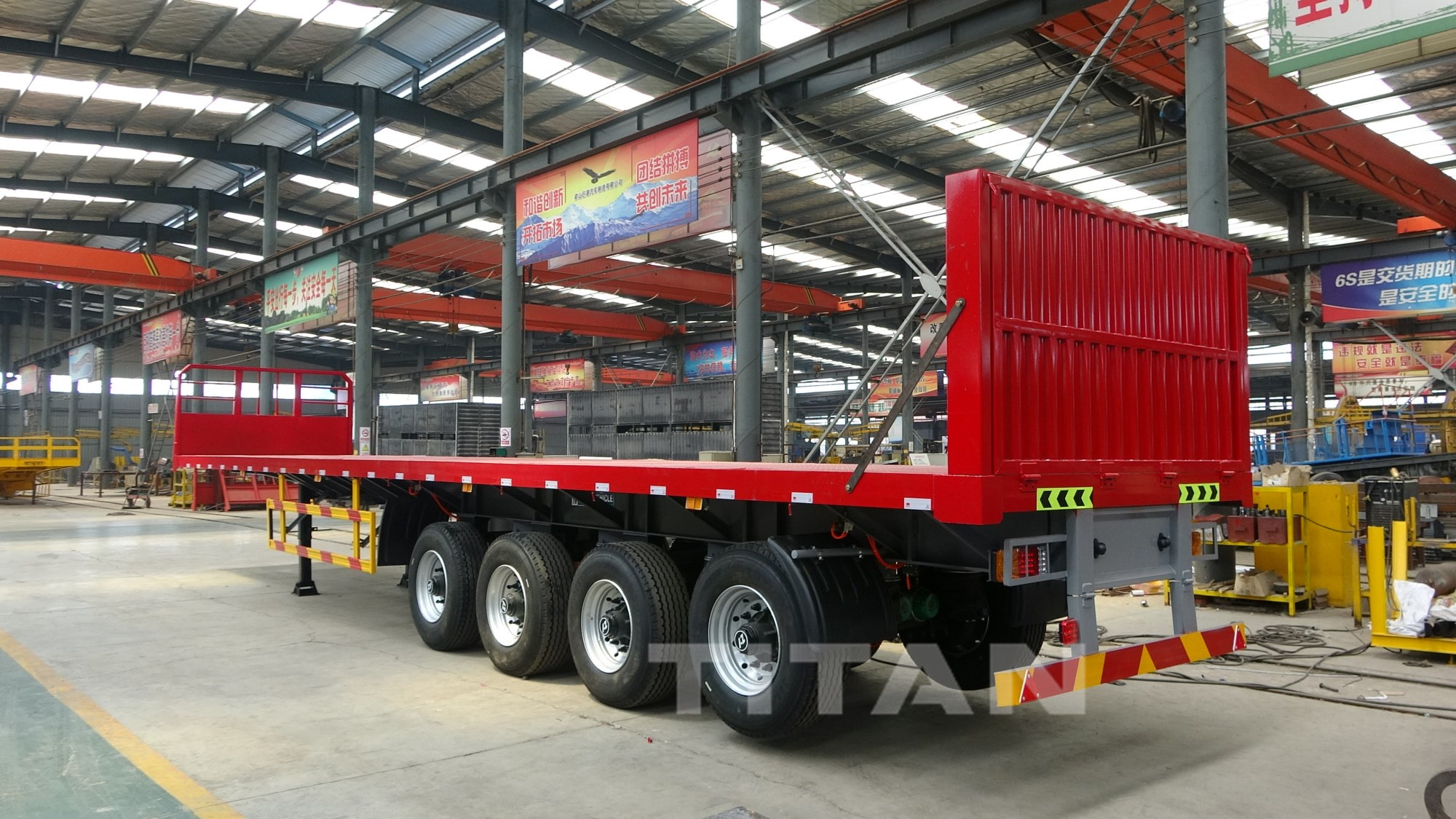 4 Axles flatbed semi trailer