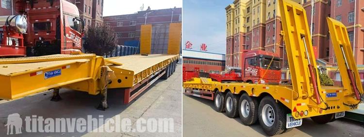 Factory Show of 4 Axle Lowbed Semi Trailer Manufacturer