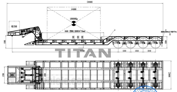 4 Axle 100 Ton Detachable Gooseneck Trailer for Sale In Burundi