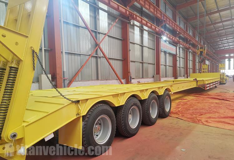 4 Line 8 Axle 100 Ton Extendable Lowbed Trailer for Sale In Congo