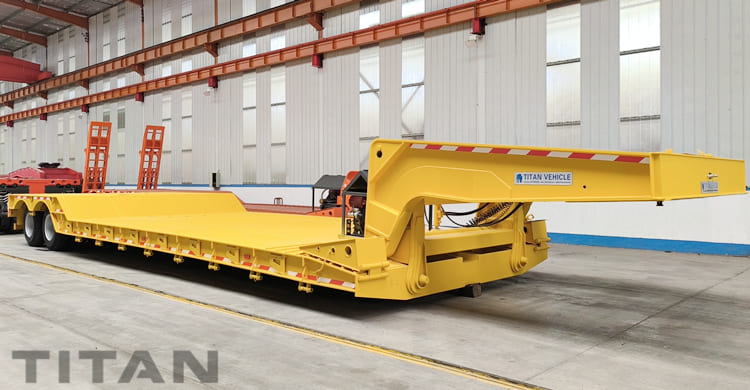 2 Axle Detach Gooseneck Lowboy Trailer will be sent to Cameroon