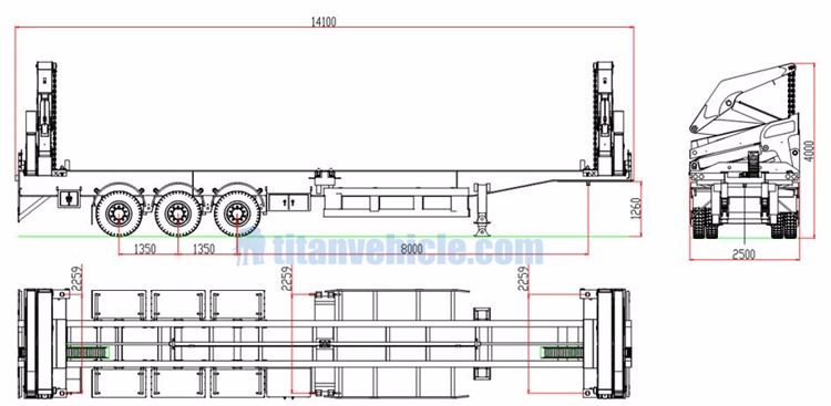 Container side loader dimension drawing