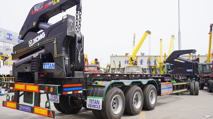 40 Ft Side Lift Container Trailer With Crane Transport for Sale in Sierra Leone